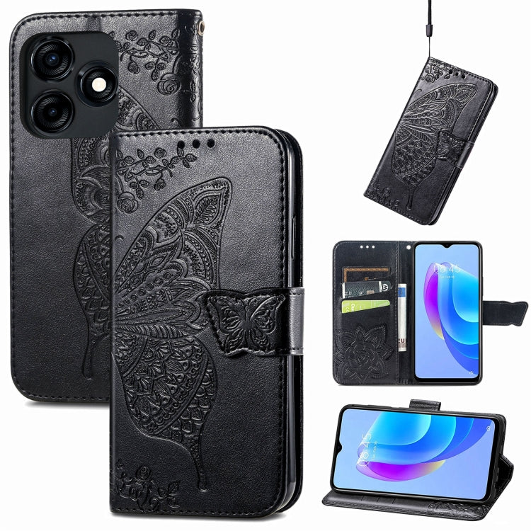ซองหนังใส่โทรศัพท์ลายผีเสื้อรักดอกไม้, For Tecno Spark 10 Pro, For Tecno Spark 10C