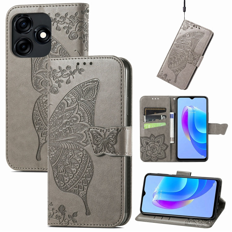 ซองหนังใส่โทรศัพท์ลายผีเสื้อรักดอกไม้, For Tecno Spark 10 Pro, For Tecno Spark 10C