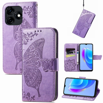 ซองหนังใส่โทรศัพท์ลายผีเสื้อรักดอกไม้, For Tecno Spark 10 Pro, For Tecno Spark 10C