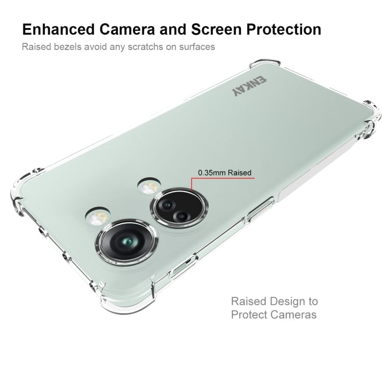 ENKAY Hat-Prince เคสโทรศัพท์กันกระแทก TPU ใสพร้อมฟิล์มแก้ว, For OnePlus Ace 2V 5G