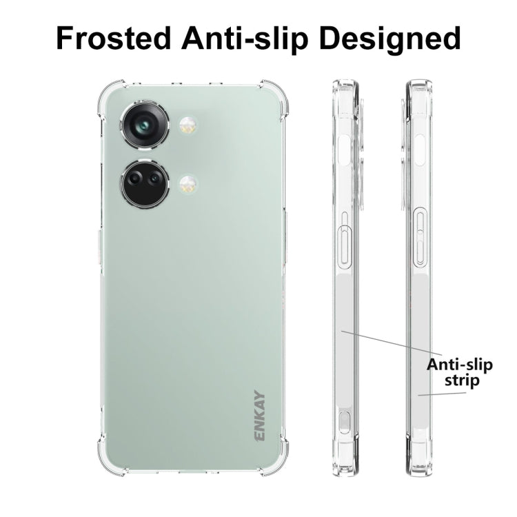 ENKAY Hat-Prince เคสโทรศัพท์กันกระแทก TPU ใสพร้อมฟิล์มแก้ว, For OnePlus Ace 2V 5G