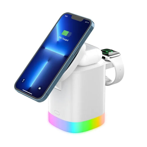 T15 3 in 1 Magnetic Magsafe Wireless Charger แท่นชาร์จแบบพับได้สำหรับ iPhone / iWatch / AirPods, T15