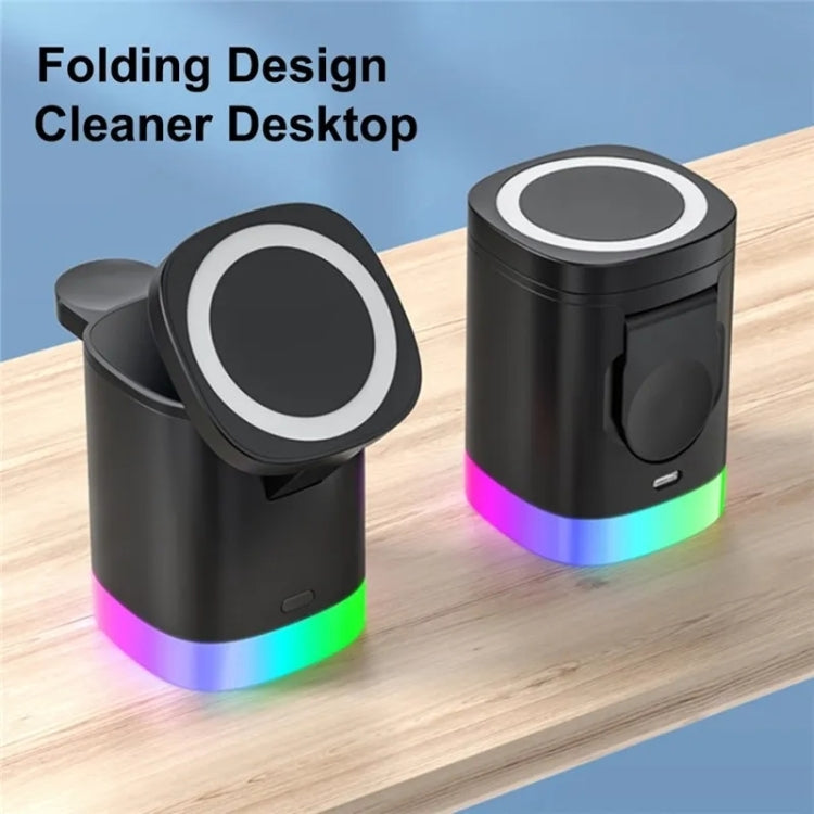T15 3 in 1 Magnetic Magsafe Wireless Charger แท่นชาร์จแบบพับได้สำหรับ iPhone / iWatch / AirPods, T15