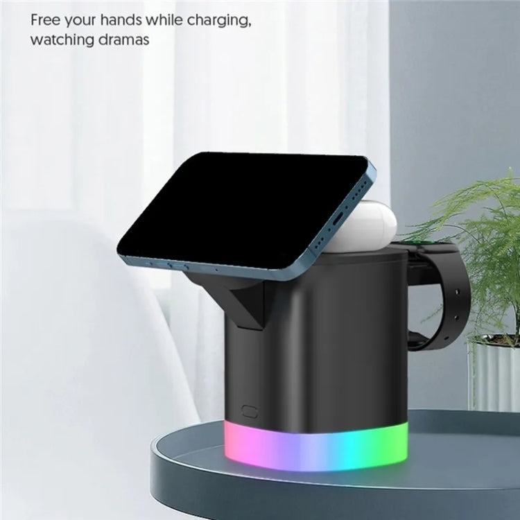 T15 3 in 1 Magnetic Magsafe Wireless Charger แท่นชาร์จแบบพับได้สำหรับ iPhone / iWatch / AirPods, T15