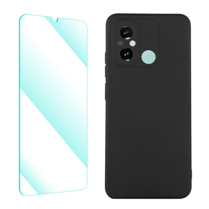 เคสโทรศัพท์ซิลิโคนเหลว ENKAY พร้อมฟิล์มนิรภัย, For Xiaomi Poco C55 / Redmi 12C