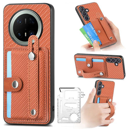 สายรัดข้อมือ Kickstand Card Wallet ฝาหลังเคสโทรศัพท์พร้อมมีดเครื่องมือ, For Huawei nova 14 Ultra, For Huawei nova 14 Pro, For Huawei nova 14, For Huawei Mate 70 Pro+, For Huawei Mate 70 Pro, For Huawei Mate 70
