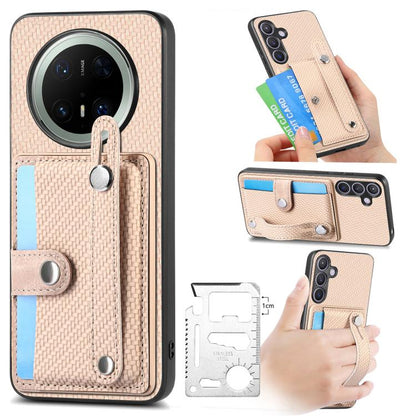 สายรัดข้อมือ Kickstand Card Wallet ฝาหลังเคสโทรศัพท์พร้อมมีดเครื่องมือ, For Huawei nova 14 Ultra, For Huawei nova 14 Pro, For Huawei nova 14, For Huawei Mate 70 Pro+, For Huawei Mate 70 Pro, For Huawei Mate 70