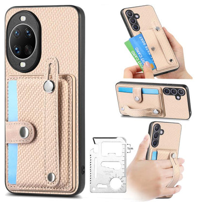 สายรัดข้อมือ Kickstand Card Wallet ฝาหลังเคสโทรศัพท์พร้อมมีดเครื่องมือ, For Huawei nova 14 Ultra, For Huawei nova 14 Pro, For Huawei nova 14, For Huawei Mate 70 Pro+, For Huawei Mate 70 Pro, For Huawei Mate 70