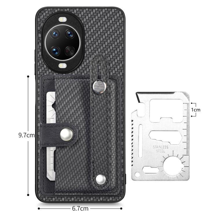 สายรัดข้อมือ Kickstand Card Wallet ฝาหลังเคสโทรศัพท์พร้อมมีดเครื่องมือ, For Huawei nova 14 Ultra, For Huawei nova 14 Pro, For Huawei nova 14, For Huawei Mate 70 Pro+, For Huawei Mate 70 Pro, For Huawei Mate 70