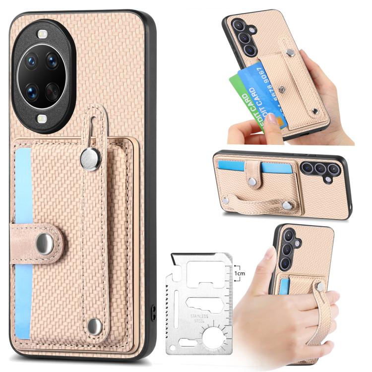 สายรัดข้อมือ Kickstand Card Wallet ฝาหลังเคสโทรศัพท์พร้อมมีดเครื่องมือ, For Huawei nova 14 Ultra, For Huawei nova 14 Pro, For Huawei nova 14, For Huawei Mate 70 Pro+, For Huawei Mate 70 Pro, For Huawei Mate 70