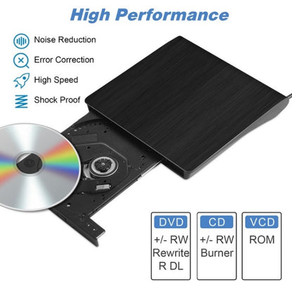 BT638 โน๊ตบุ๊คเดสก์ท็อปภายนอก USB 3.0 เครื่องเล่นซีดีพกพา CD-RW ออปติคัลไดรฟ์เขียน, BT638