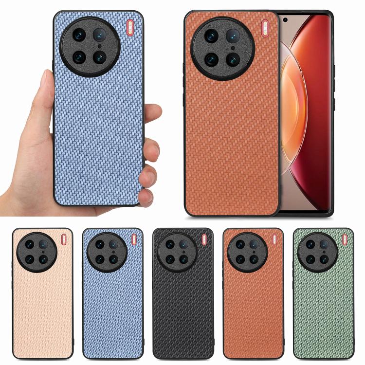 เคสโทรศัพท์หนังกลับลายคาร์บอนไฟเบอร์, For vivo X200 Ultra, For vivo X90 Pro, For vivo T1