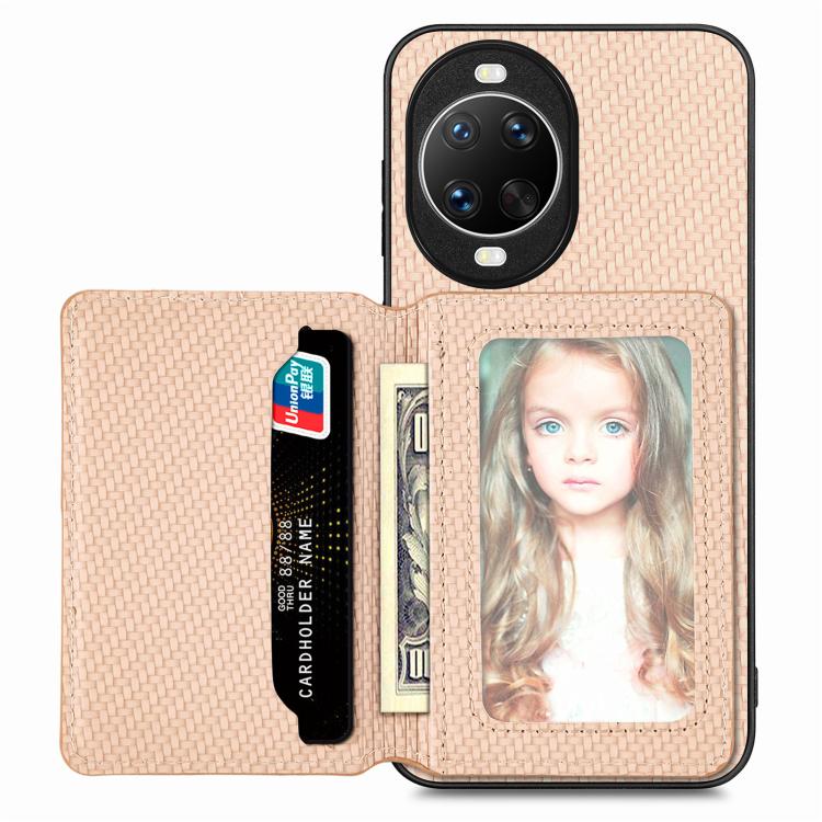 กระเป๋าใส่บัตรแม่เหล็กคาร์บอนไฟเบอร์, For Huawei nova 14 Ultra, For Huawei nova 14 Pro, For Huawei nova 14, For Huawei Mate 70 Pro+, For Huawei Mate 70 Pro, For Huawei Mate 70