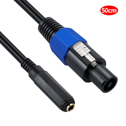 JUNSUUNMAY Speakon Male to 6.35mm Audio Speaker Adapter Cable with Snap Lock, ความยาว: 50 ซม.