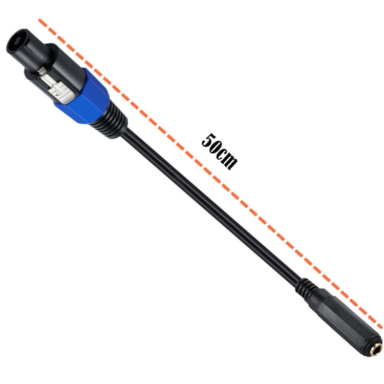 JUNSUUNMAY Speakon Male to 6.35mm Audio Speaker Adapter Cable with Snap Lock, ความยาว: 50 ซม.