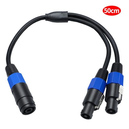 JUNSUUNMAY Speakon Female to Speakon Male 2 in 1 Audio Speaker Adapter Cable ความยาว: 50 ซม.