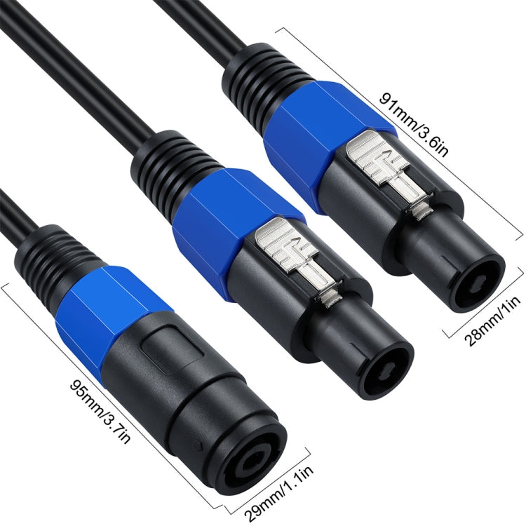 JUNSUUNMAY Speakon Female to Speakon Male 2 in 1 Audio Speaker Adapter Cable ความยาว: 50 ซม.