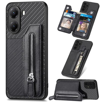เคสโทรศัพท์กระเป๋าสตางค์ซิปพลิกแนวนอนคาร์บอนไฟเบอร์, For Redmi 15C 5G / 4G Glodal 171mm, For Xiaomi 15T, For Redmi K80 Pro / Poco F7 Ultra, For Redmi K80 / Poco F7 Pro, For Redmi Turbo 4, For Xiaomi Poco X7 Pro, For Redmi Note 12 5G                    ...