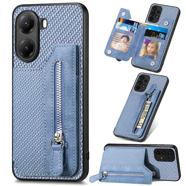 เคสโทรศัพท์กระเป๋าสตางค์ซิปพลิกแนวนอนคาร์บอนไฟเบอร์, For Redmi 15C 5G / 4G Glodal 171mm, For Xiaomi 15T, For Redmi K80 Pro / Poco F7 Ultra, For Redmi K80 / Poco F7 Pro, For Redmi Turbo 4, For Xiaomi Poco X7 Pro, For Redmi Note 12 5G                    ...