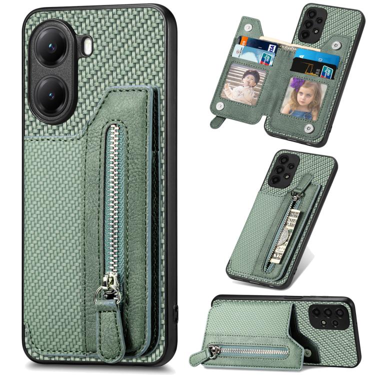 เคสโทรศัพท์กระเป๋าสตางค์ซิปพลิกแนวนอนคาร์บอนไฟเบอร์, For Redmi 15C 5G / 4G Glodal 171mm, For Xiaomi 15T, For Redmi K80 Pro / Poco F7 Ultra, For Redmi K80 / Poco F7 Pro, For Redmi Turbo 4, For Xiaomi Poco X7 Pro, For Redmi Note 12 5G                    ...