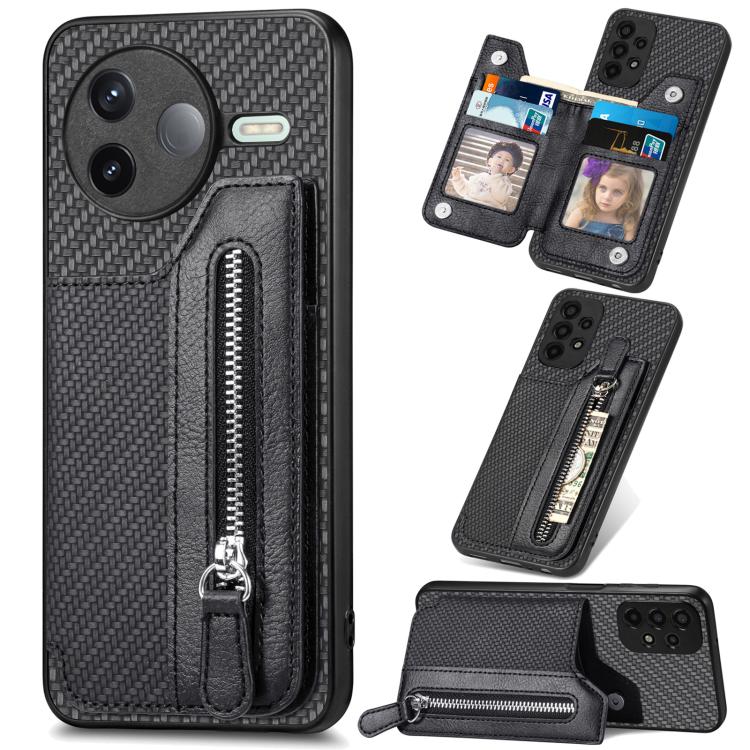 เคสโทรศัพท์กระเป๋าสตางค์ซิปพลิกแนวนอนคาร์บอนไฟเบอร์, For Redmi 15C 5G / 4G Glodal 171mm, For Xiaomi 15T, For Redmi K80 Pro / Poco F7 Ultra, For Redmi K80 / Poco F7 Pro, For Redmi Turbo 4, For Xiaomi Poco X7 Pro, For Redmi Note 12 5G                    ...