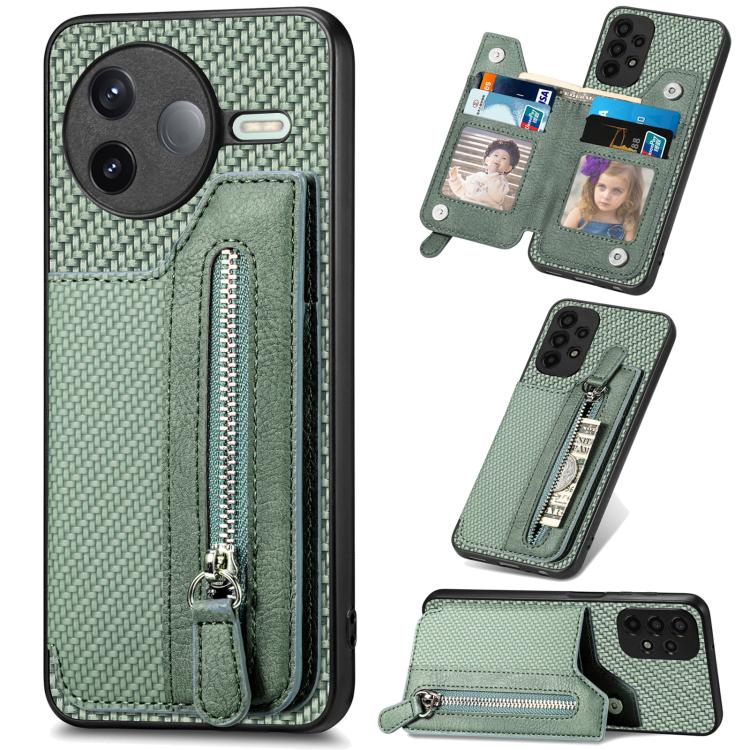 เคสโทรศัพท์กระเป๋าสตางค์ซิปพลิกแนวนอนคาร์บอนไฟเบอร์, For Redmi 15C 5G / 4G Glodal 171mm, For Xiaomi 15T, For Redmi K80 Pro / Poco F7 Ultra, For Redmi K80 / Poco F7 Pro, For Redmi Turbo 4, For Xiaomi Poco X7 Pro, For Redmi Note 12 5G                    ...
