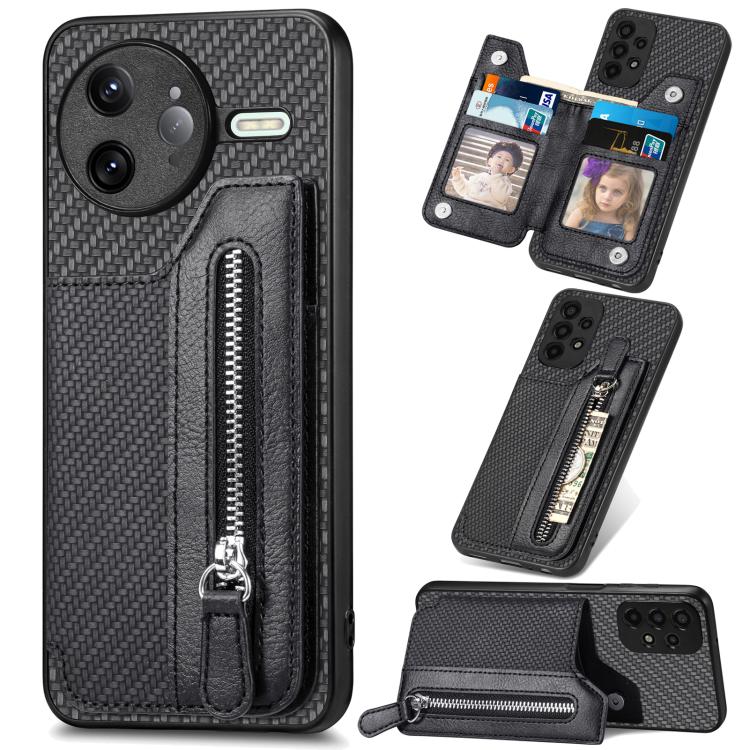 เคสโทรศัพท์กระเป๋าสตางค์ซิปพลิกแนวนอนคาร์บอนไฟเบอร์, For Redmi 15C 5G / 4G Glodal 171mm, For Xiaomi 15T, For Redmi K80 Pro / Poco F7 Ultra, For Redmi K80 / Poco F7 Pro, For Redmi Turbo 4, For Xiaomi Poco X7 Pro, For Redmi Note 12 5G                    ...