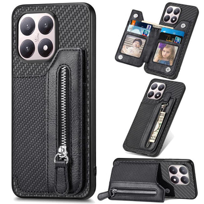 เคสโทรศัพท์กระเป๋าสตางค์ซิปพลิกแนวนอนคาร์บอนไฟเบอร์, For Redmi 15C 5G / 4G Glodal 171mm, For Xiaomi 15T, For Redmi K80 Pro / Poco F7 Ultra, For Redmi K80 / Poco F7 Pro, For Redmi Turbo 4, For Xiaomi Poco X7 Pro, For Redmi Note 12 5G                    ...