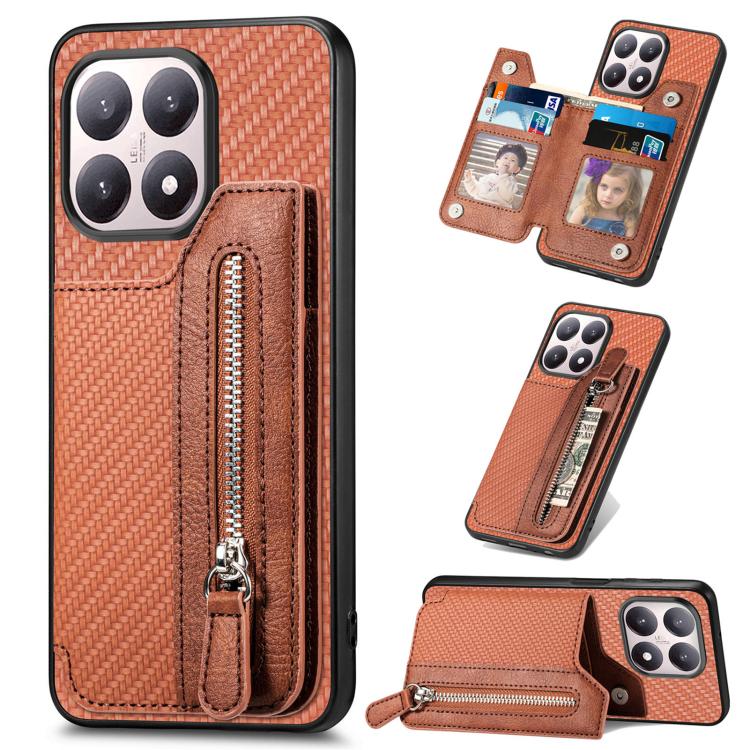 เคสโทรศัพท์กระเป๋าสตางค์ซิปพลิกแนวนอนคาร์บอนไฟเบอร์, For Redmi 15C 5G / 4G Glodal 171mm, For Xiaomi 15T, For Redmi K80 Pro / Poco F7 Ultra, For Redmi K80 / Poco F7 Pro, For Redmi Turbo 4, For Xiaomi Poco X7 Pro, For Redmi Note 12 5G                    ...
