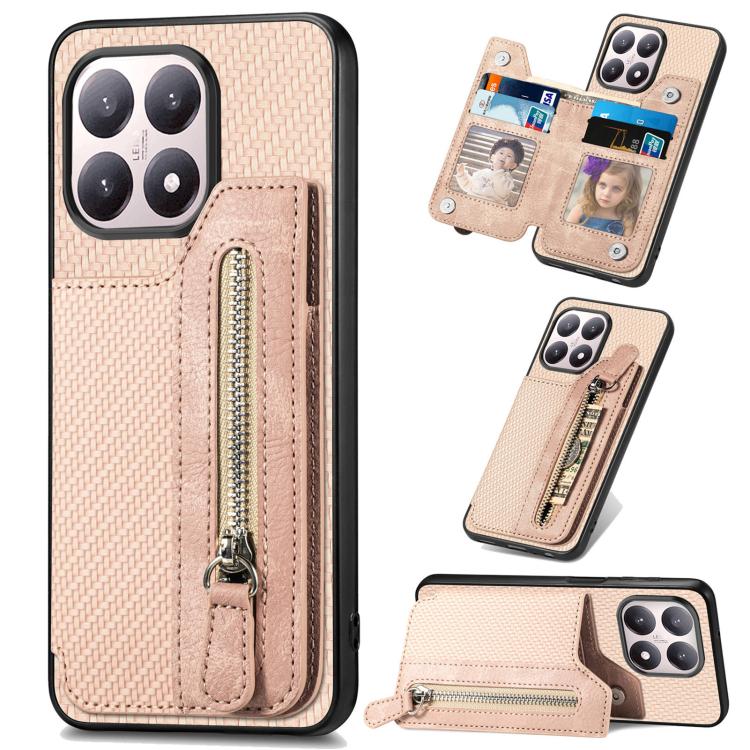 เคสโทรศัพท์กระเป๋าสตางค์ซิปพลิกแนวนอนคาร์บอนไฟเบอร์, For Redmi 15C 5G / 4G Glodal 171mm, For Xiaomi 15T, For Redmi K80 Pro / Poco F7 Ultra, For Redmi K80 / Poco F7 Pro, For Redmi Turbo 4, For Xiaomi Poco X7 Pro, For Redmi Note 12 5G                    ...