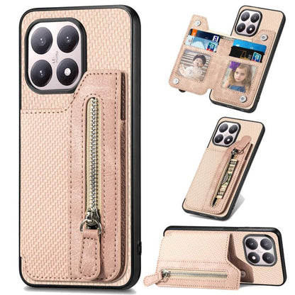 เคสโทรศัพท์กระเป๋าสตางค์ซิปพลิกแนวนอนคาร์บอนไฟเบอร์, For Redmi 15C 5G / 4G Glodal 171mm, For Xiaomi 15T, For Redmi K80 Pro / Poco F7 Ultra, For Redmi K80 / Poco F7 Pro, For Redmi Turbo 4, For Xiaomi Poco X7 Pro, For Redmi Note 12 5G                    ...