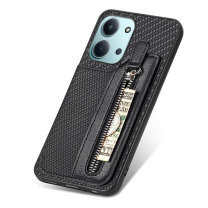 เคสโทรศัพท์กระเป๋าสตางค์ซิปพลิกแนวนอนคาร์บอนไฟเบอร์, For Redmi 15C 5G / 4G Glodal 171mm, For Xiaomi 15T, For Redmi K80 Pro / Poco F7 Ultra, For Redmi K80 / Poco F7 Pro, For Redmi Turbo 4, For Xiaomi Poco X7 Pro, For Redmi Note 12 5G                    ...