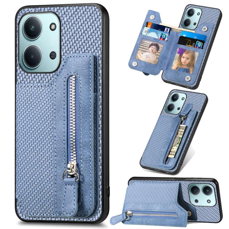 เคสโทรศัพท์กระเป๋าสตางค์ซิปพลิกแนวนอนคาร์บอนไฟเบอร์, For Redmi 15C 5G / 4G Glodal 171mm, For Xiaomi 15T, For Redmi K80 Pro / Poco F7 Ultra, For Redmi K80 / Poco F7 Pro, For Redmi Turbo 4, For Xiaomi Poco X7 Pro, For Redmi Note 12 5G                    ...