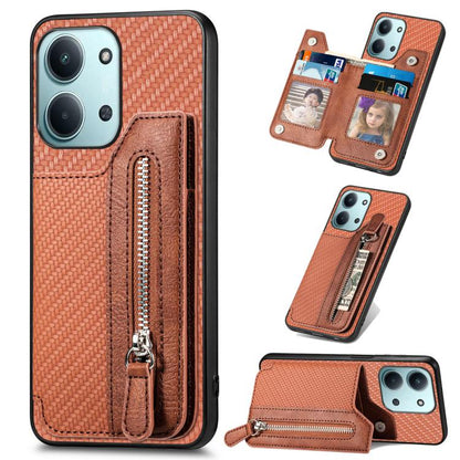 เคสโทรศัพท์กระเป๋าสตางค์ซิปพลิกแนวนอนคาร์บอนไฟเบอร์, For Redmi 15C 5G / 4G Glodal 171mm, For Xiaomi 15T, For Redmi K80 Pro / Poco F7 Ultra, For Redmi K80 / Poco F7 Pro, For Redmi Turbo 4, For Xiaomi Poco X7 Pro, For Redmi Note 12 5G                    ...