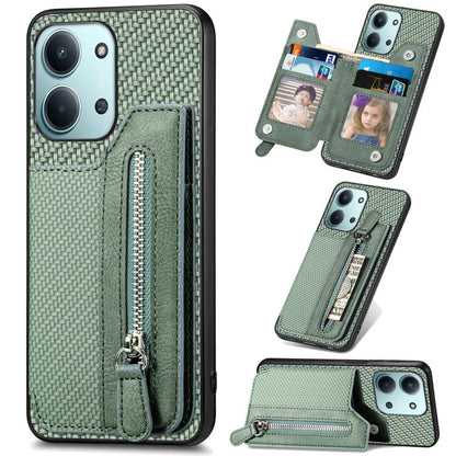 เคสโทรศัพท์กระเป๋าสตางค์ซิปพลิกแนวนอนคาร์บอนไฟเบอร์, For Redmi 15C 5G / 4G Glodal 171mm, For Xiaomi 15T, For Redmi K80 Pro / Poco F7 Ultra, For Redmi K80 / Poco F7 Pro, For Redmi Turbo 4, For Xiaomi Poco X7 Pro, For Redmi Note 12 5G                    ...