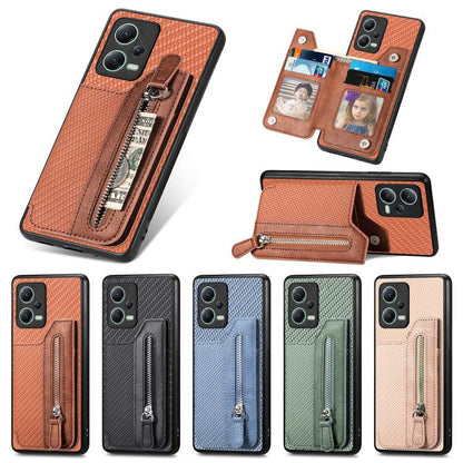 เคสโทรศัพท์กระเป๋าสตางค์ซิปพลิกแนวนอนคาร์บอนไฟเบอร์, For Redmi 15C 5G / 4G Glodal 171mm, For Xiaomi 15T, For Redmi K80 Pro / Poco F7 Ultra, For Redmi K80 / Poco F7 Pro, For Redmi Turbo 4, For Xiaomi Poco X7 Pro, For Redmi Note 12 5G                    ...