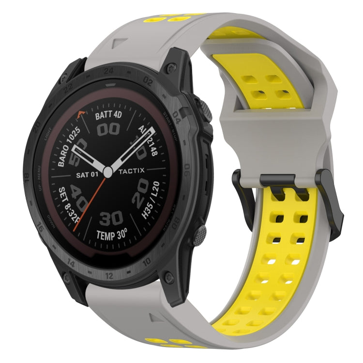 สายนาฬิกาซิลิโคนหัวกลับสองสี 22 มม, For Garmin EPIX Gen 2, For Garmin Fenix 7, For Garmin Fenix 7 Pro 47mm, For Garmin Fenix 7 Solar