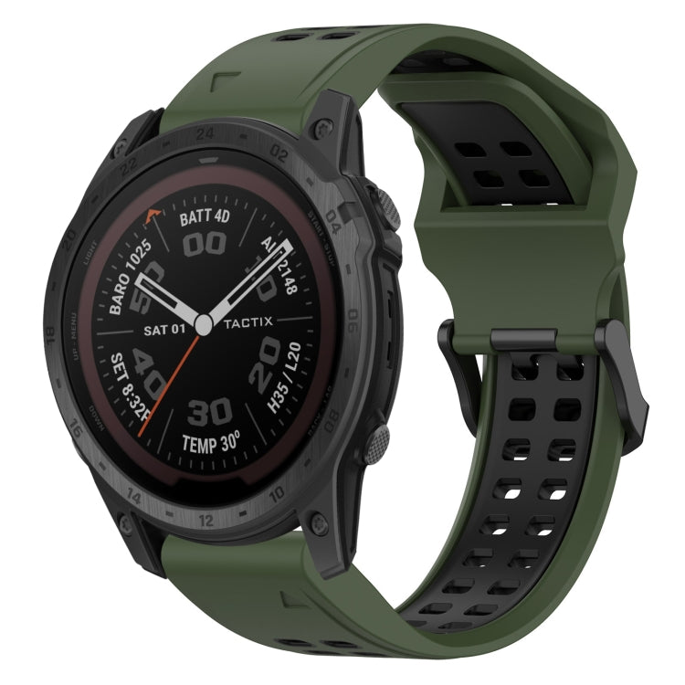 สายนาฬิกาซิลิโคนหัวกลับสองสี 22 มม, For Garmin EPIX Gen 2, For Garmin Fenix 7, For Garmin Fenix 7 Pro 47mm, For Garmin Fenix 7 Solar
