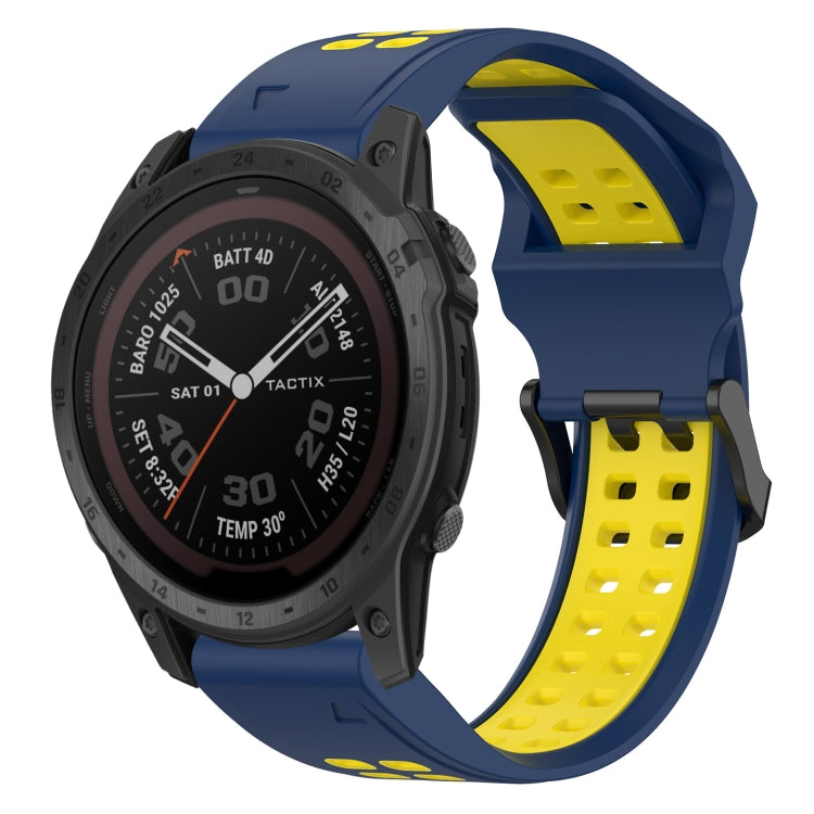 สายนาฬิกาซิลิโคนหัวกลับสองสี 22 มม, For Garmin EPIX Gen 2, For Garmin Fenix 7, For Garmin Fenix 7 Pro 47mm, For Garmin Fenix 7 Solar