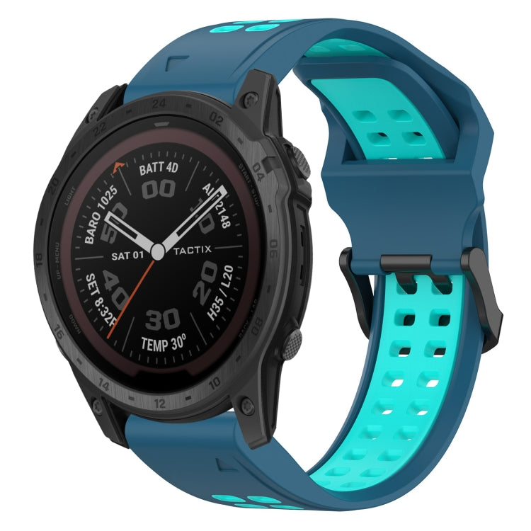 สายนาฬิกาซิลิโคนหัวกลับสองสี 22 มม, For Garmin EPIX Gen 2, For Garmin Fenix 7, For Garmin Fenix 7 Pro 47mm, For Garmin Fenix 7 Solar