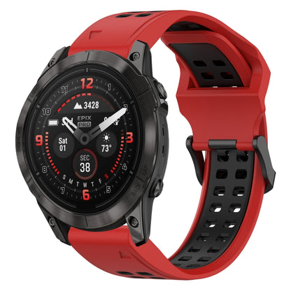 สายนาฬิกาซิลิโคนหัวกลับสองสี 22 มม, For Garmin Descent G1, For Garmin  Instinct 2 Solar, For Garmin Instinct 2, For Garmin Epix Pro 47mm