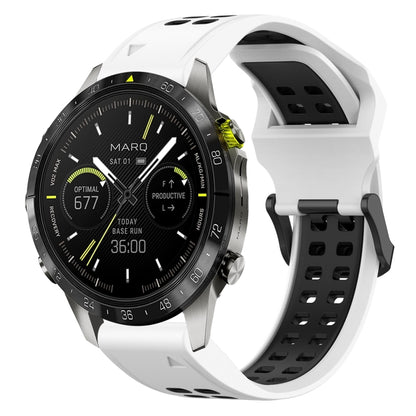 สายนาฬิกาซิลิโคนหัวกลับสองสี 22 มม, For Garmin Fenix E 47mm, For Garmin Fenix 8 MIP 47mm, For Garmin Fenix 8 AMOLED 47mm, For Garmin MARQ Athlete (Gen 2)