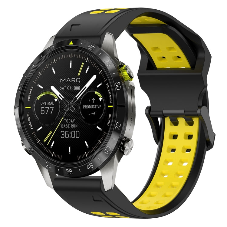 สายนาฬิกาซิลิโคนหัวกลับสองสี 22 มม, For Garmin Fenix E 47mm, For Garmin Fenix 8 MIP 47mm, For Garmin Fenix 8 AMOLED 47mm, For Garmin MARQ Athlete (Gen 2)