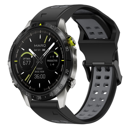 สายนาฬิกาซิลิโคนหัวกลับสองสี 22 มม, For Garmin Fenix E 47mm, For Garmin Fenix 8 MIP 47mm, For Garmin Fenix 8 AMOLED 47mm, For Garmin MARQ Athlete (Gen 2)