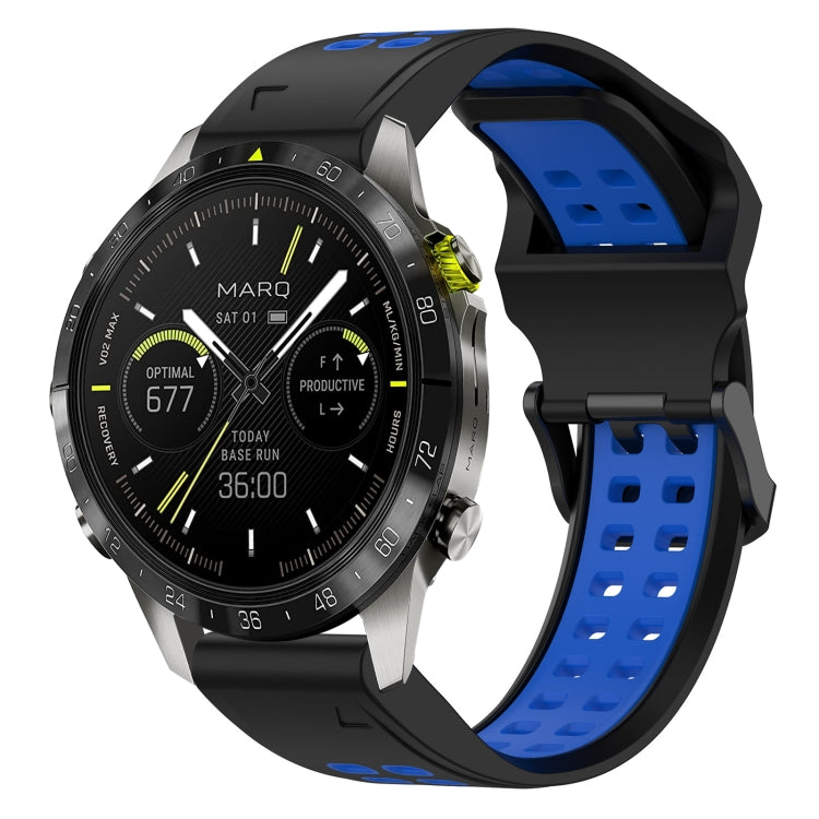 สายนาฬิกาซิลิโคนหัวกลับสองสี 22 มม, For Garmin Fenix E 47mm, For Garmin Fenix 8 MIP 47mm, For Garmin Fenix 8 AMOLED 47mm, For Garmin MARQ Athlete (Gen 2)