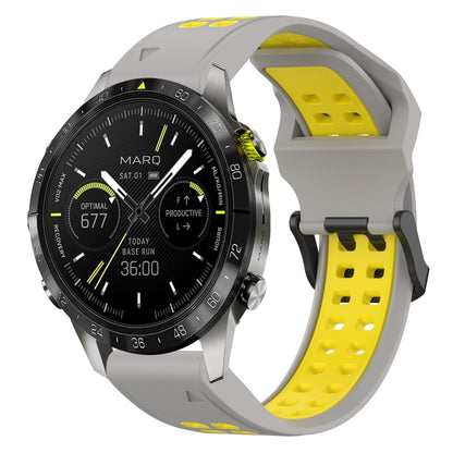 สายนาฬิกาซิลิโคนหัวกลับสองสี 22 มม, For Garmin Fenix E 47mm, For Garmin Fenix 8 MIP 47mm, For Garmin Fenix 8 AMOLED 47mm, For Garmin MARQ Athlete (Gen 2)