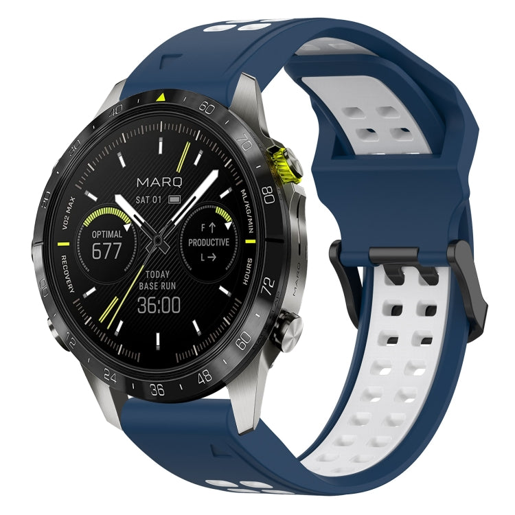 สายนาฬิกาซิลิโคนหัวกลับสองสี 22 มม, For Garmin Fenix E 47mm, For Garmin Fenix 8 MIP 47mm, For Garmin Fenix 8 AMOLED 47mm, For Garmin MARQ Athlete (Gen 2)