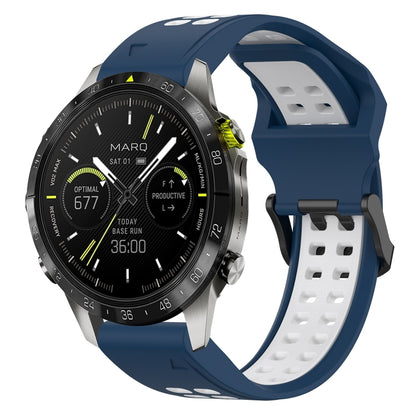 สายนาฬิกาซิลิโคนหัวกลับสองสี 22 มม, For Garmin Fenix E 47mm, For Garmin Fenix 8 MIP 47mm, For Garmin Fenix 8 AMOLED 47mm, For Garmin MARQ Athlete (Gen 2)