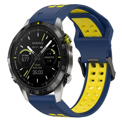 สายนาฬิกาซิลิโคนหัวกลับสองสี 22 มม, For Garmin Fenix E 47mm, For Garmin Fenix 8 MIP 47mm, For Garmin Fenix 8 AMOLED 47mm, For Garmin MARQ Athlete (Gen 2)
