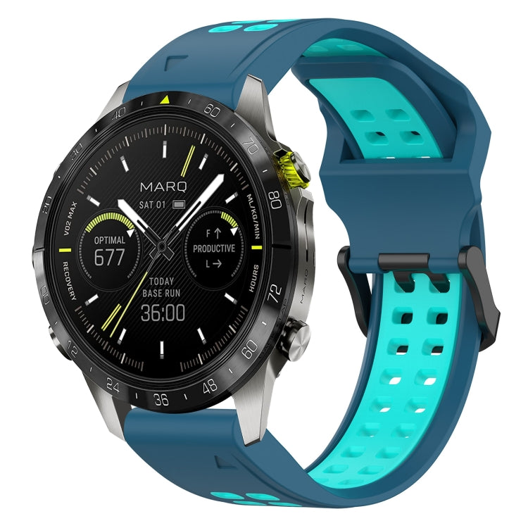 สายนาฬิกาซิลิโคนหัวกลับสองสี 22 มม, For Garmin Fenix E 47mm, For Garmin Fenix 8 MIP 47mm, For Garmin Fenix 8 AMOLED 47mm, For Garmin MARQ Athlete (Gen 2)